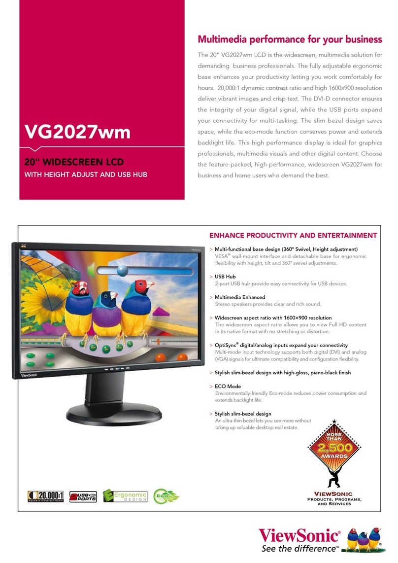 ViewSonic VG2027WM - 20" LCD Monitor User manual
