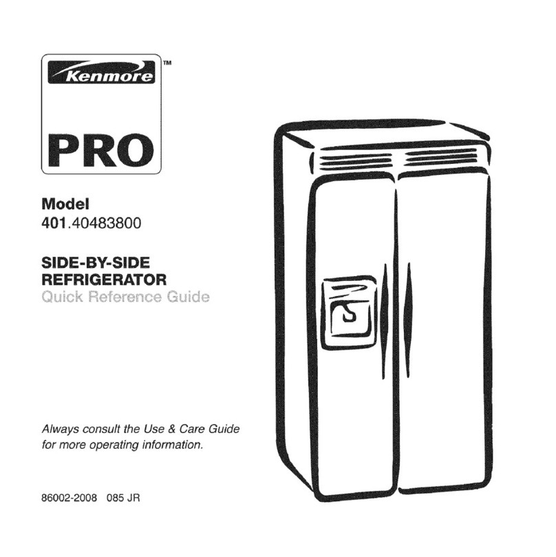Kenmore 4048 - Pro 29.5 cu. Ft Quick reference guide