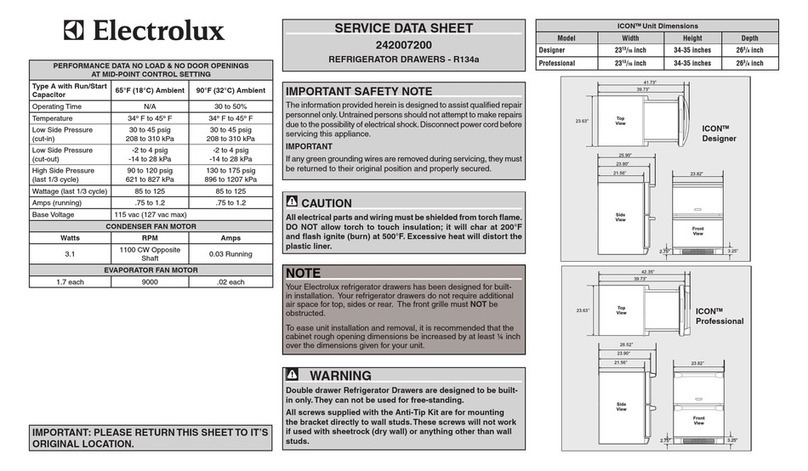 Electrolux E24RD75HSS - 24" Double Drawer Refrigerator User guide