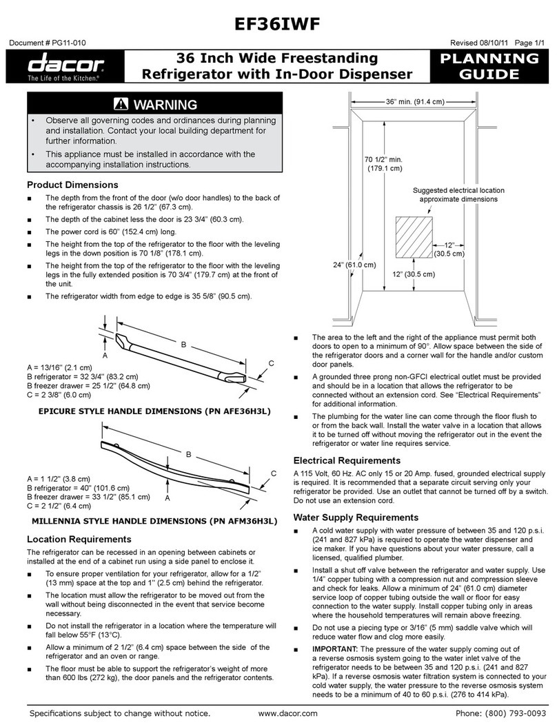Dacor EF36IWF Technical manual Dacor EF36IWF Technical manual