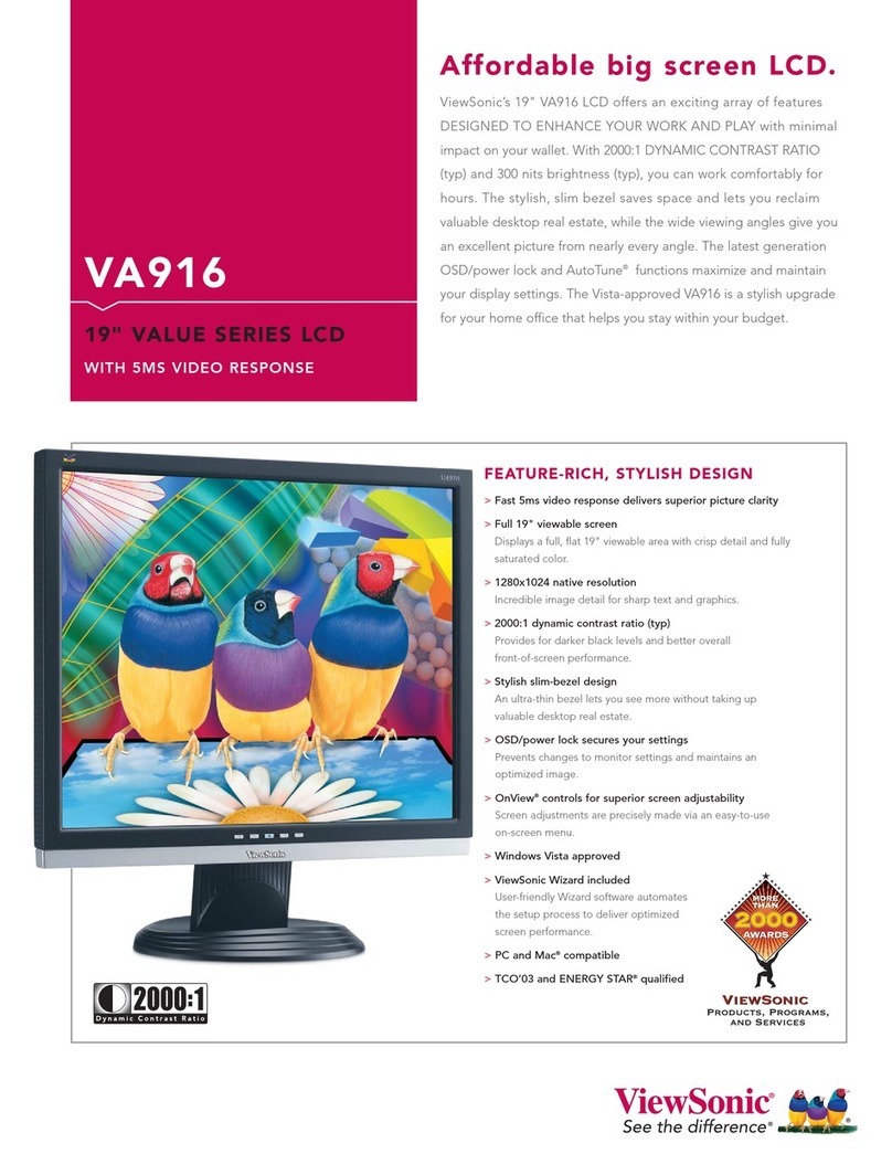 ViewSonic VA916 - 19" LCD Monitor User manual