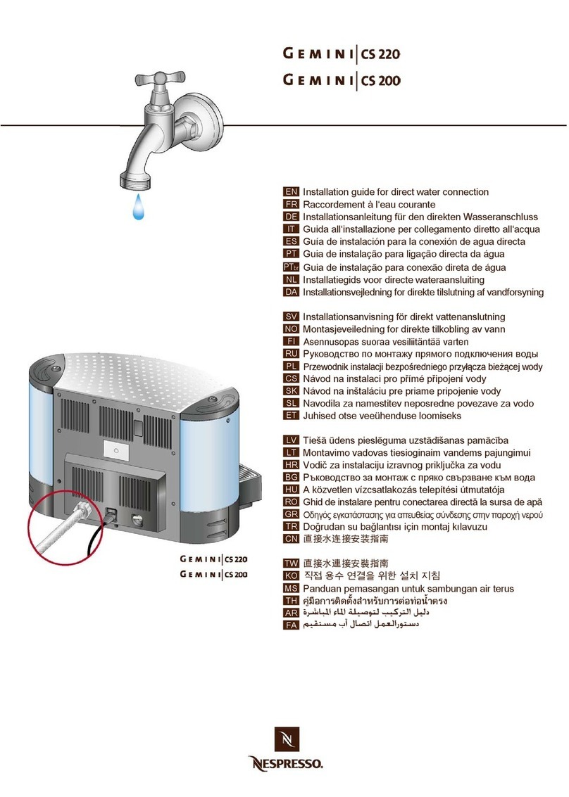 Nespresso GEMINI CS 200 - RACCORDEMENT EAU User manual