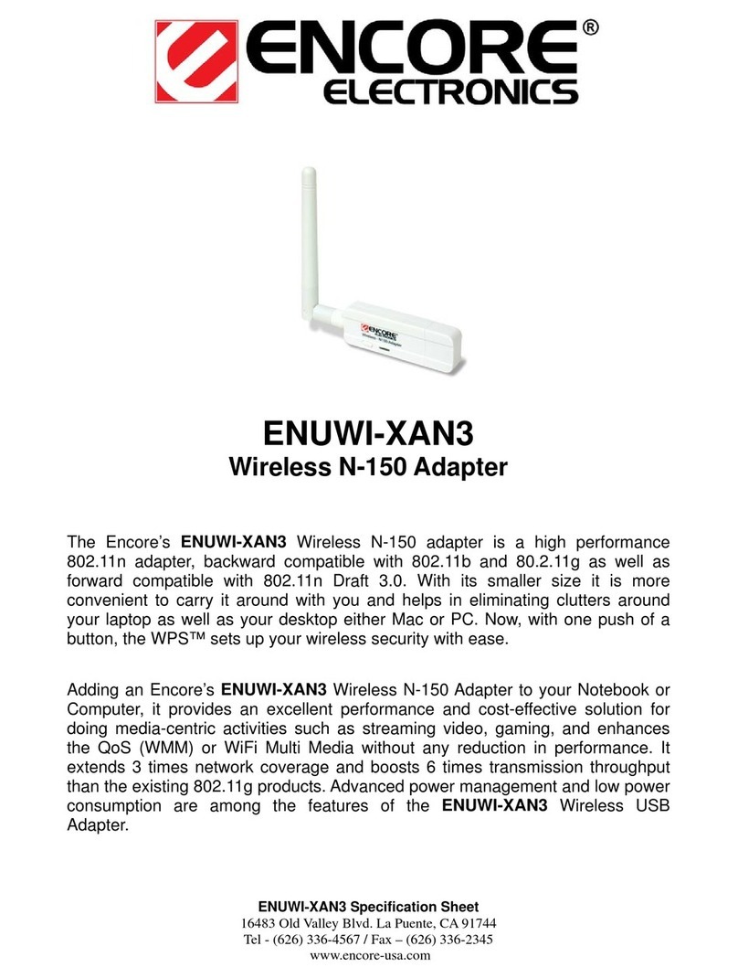 Encore ENUWI--XAN3 User manual