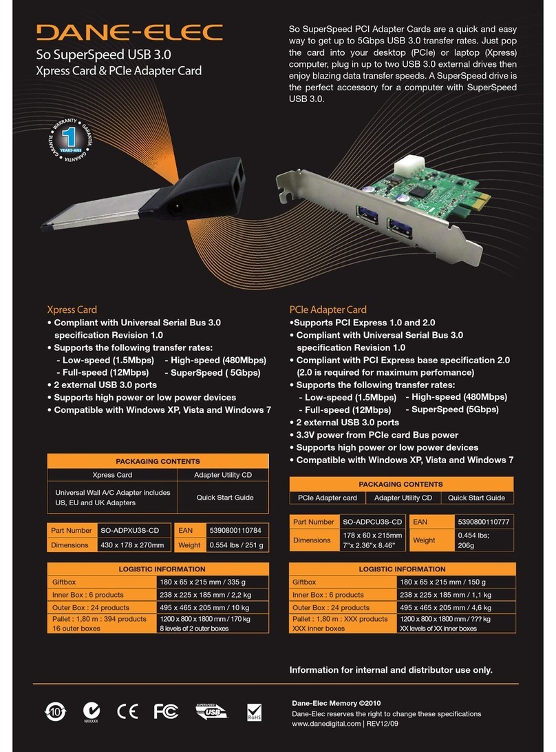 DANE-ELEC SO SUPERSPEED USB 3.0 User manual