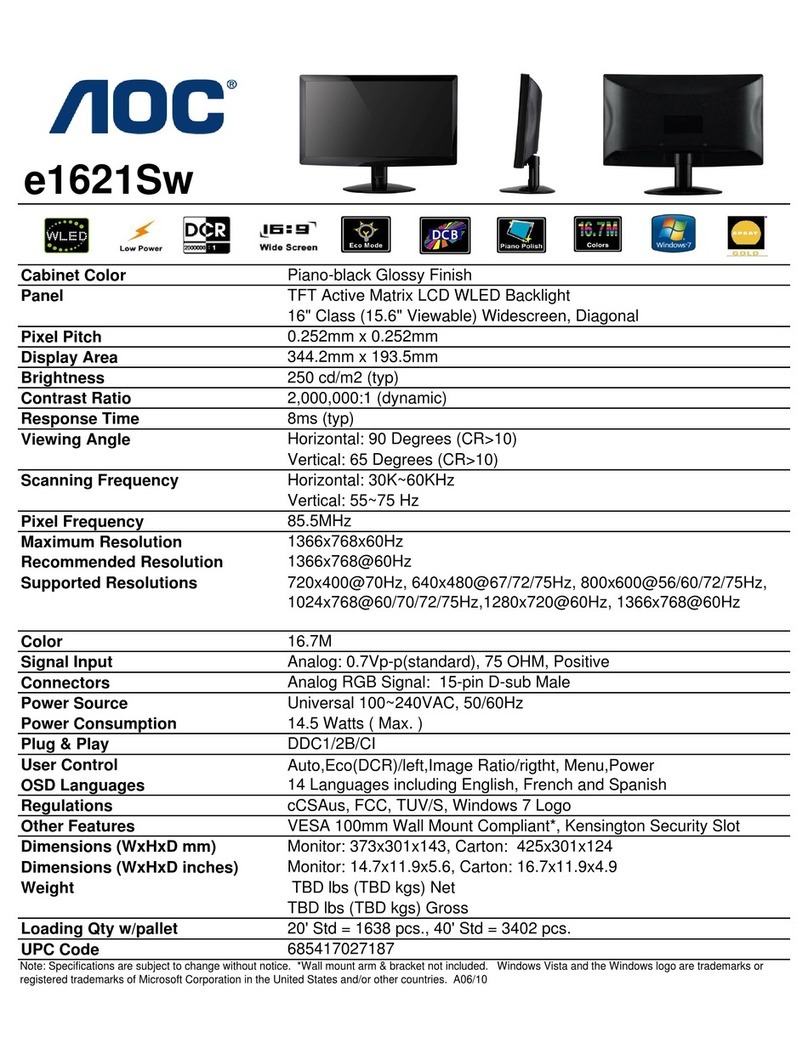 AOC E1621SW - User manual