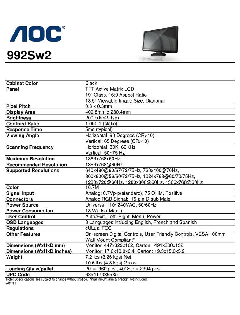 AOC 992SW2 User manual