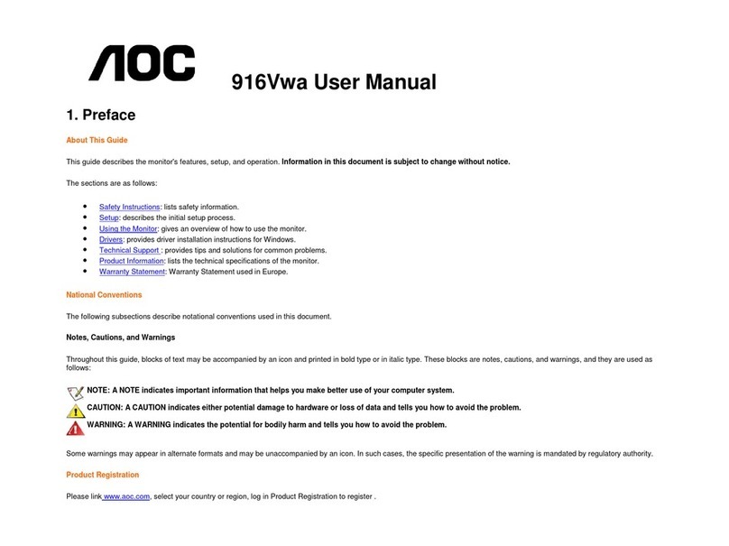 AOC 916VWA User manual