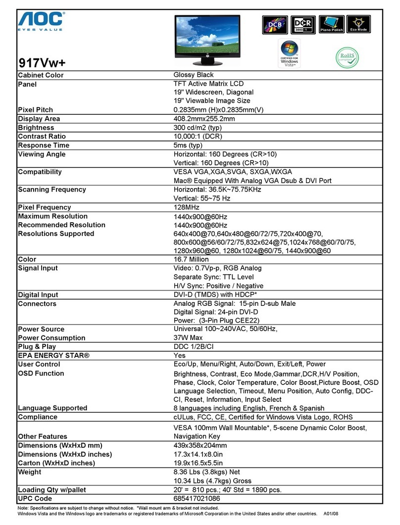 AOC 917VW User manual