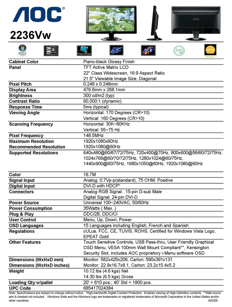AOC 2236VW User manual