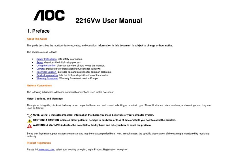 AOC 2216Vw User manual