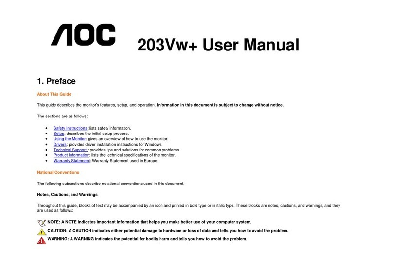 AOC 203VW+ User manual
