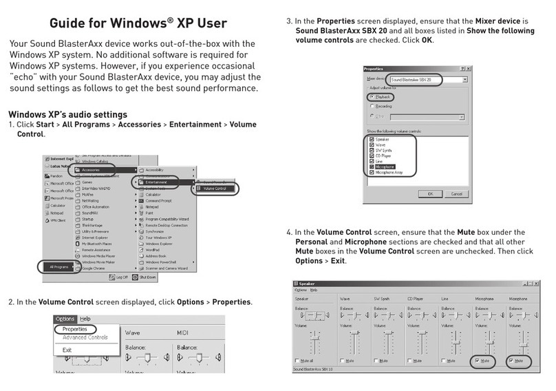 Creative Sound BlasterAxx SBX 20 User manual