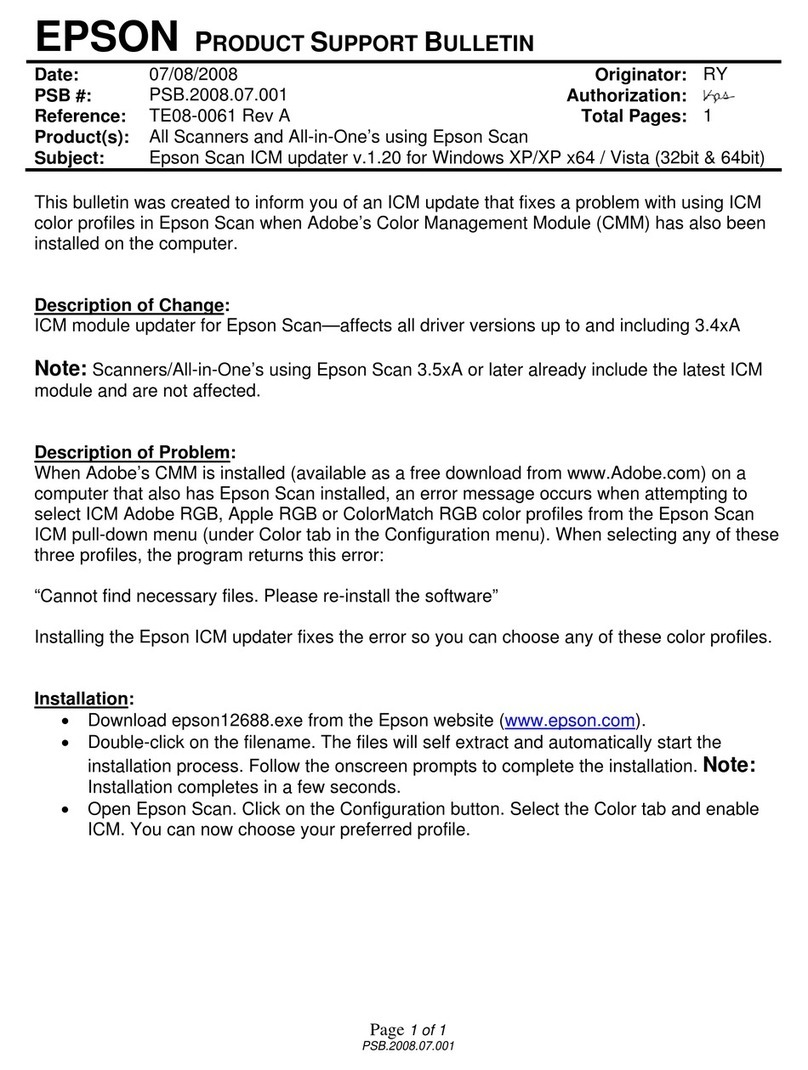 Epson WorkForce GT-1500 Technical manual