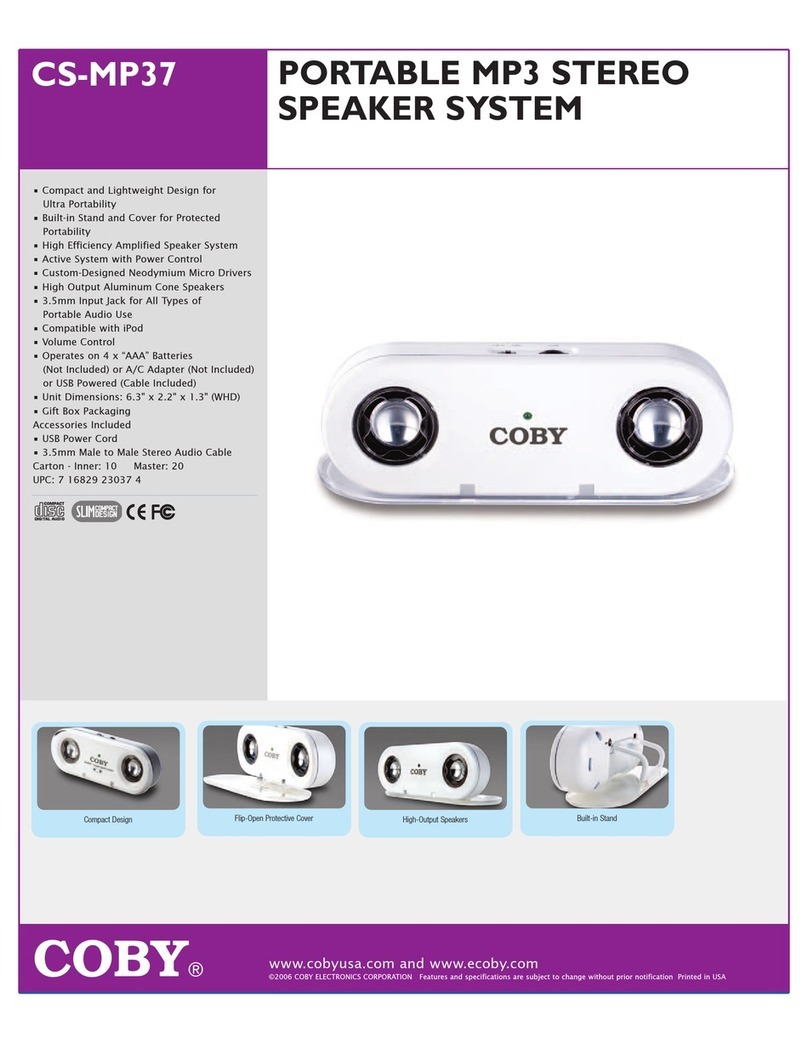 Coby csmp3 Owner's manual