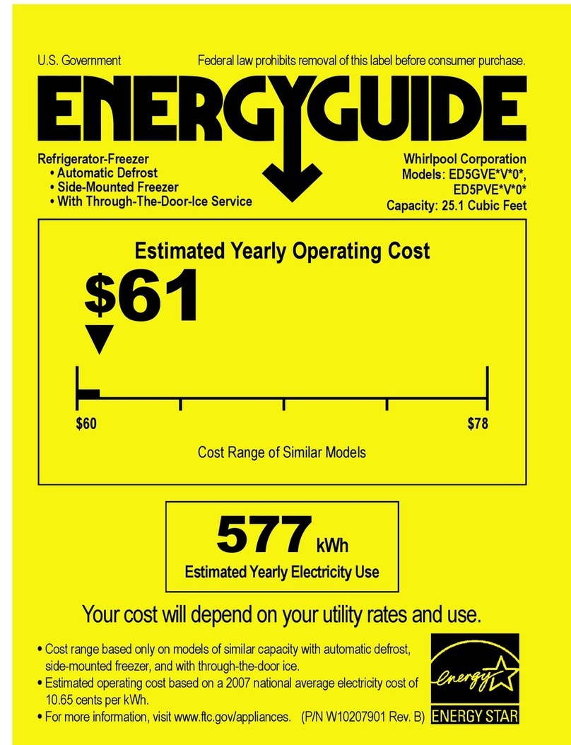 Whirlpool ED5GVEXVD - 25.3 CF SxS E-Star Adj Dr BIN1 Assembly instructions