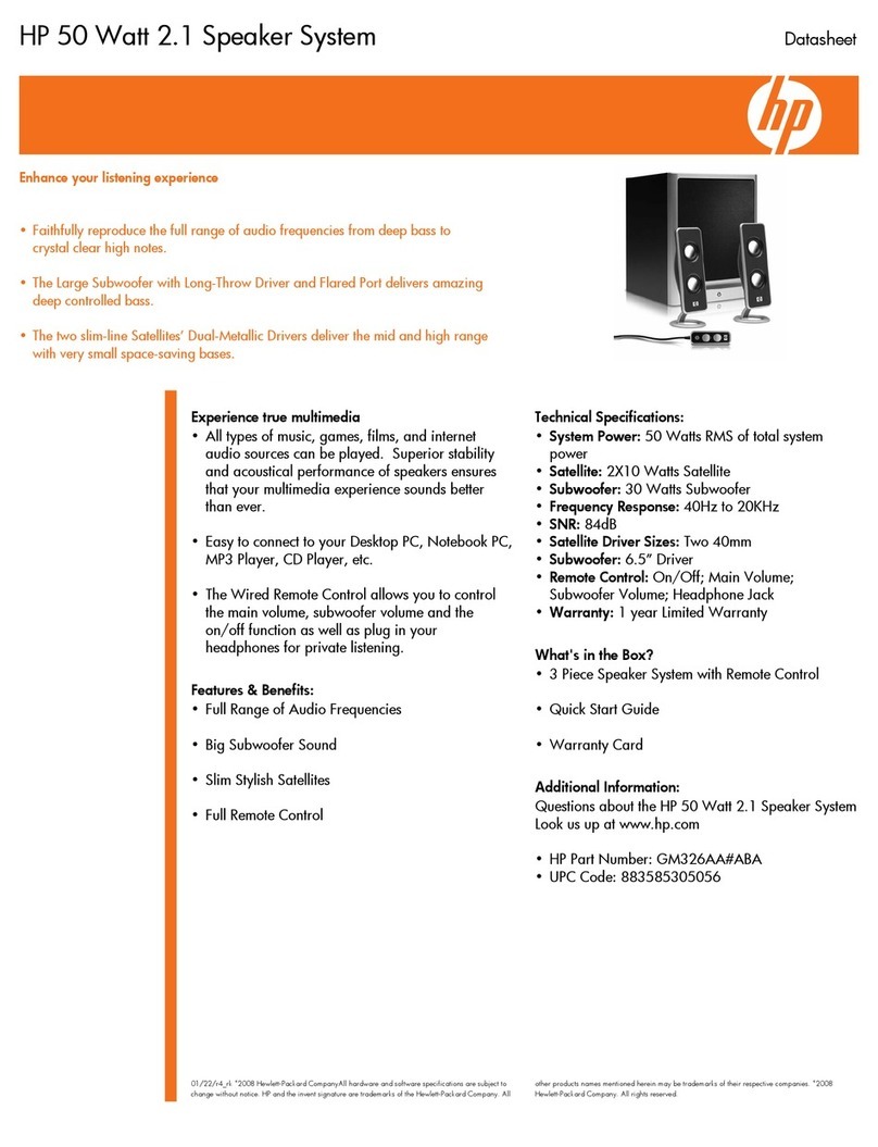 HP GM326AA - 2.1 Speaker System datasheet