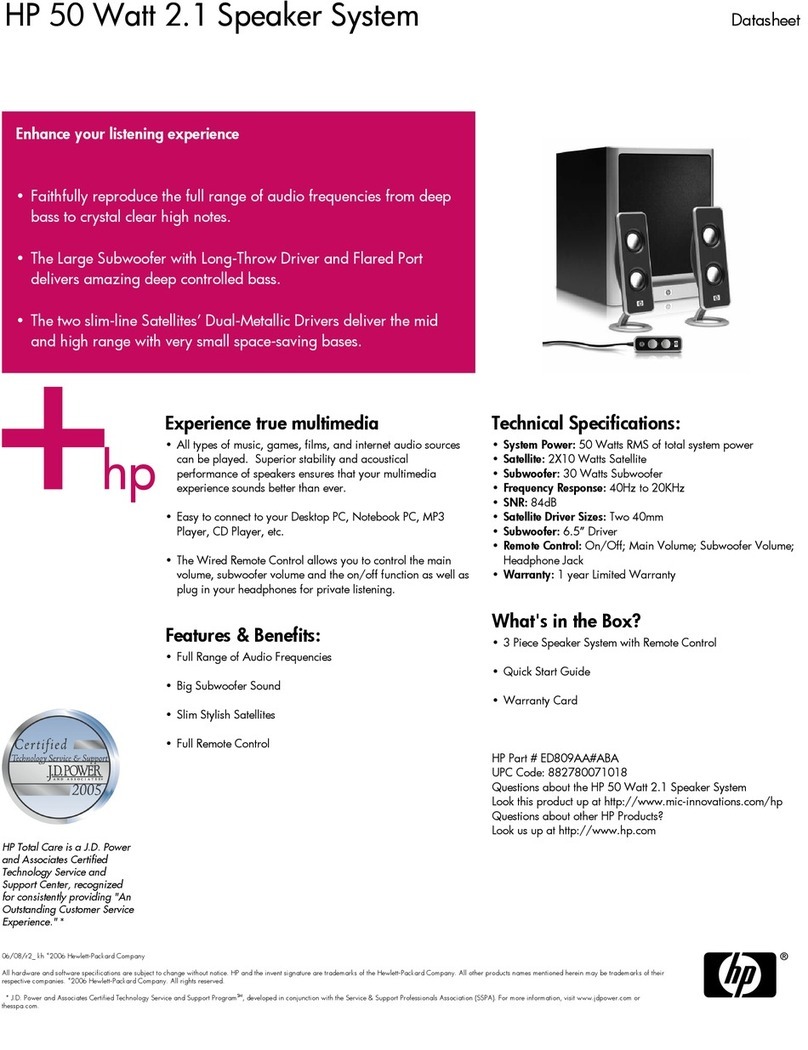 HP GL313AA - USB Speakers PC Multimedia User manual