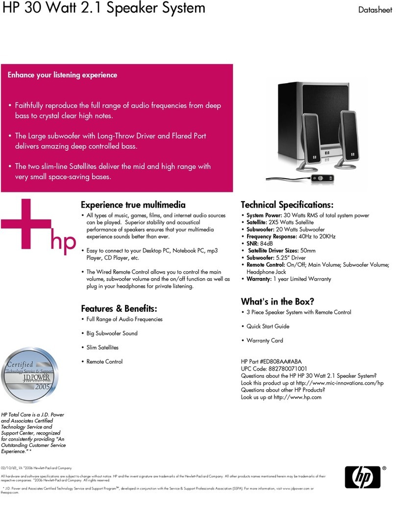 HP GL313AA - USB Speakers PC Multimedia User manual