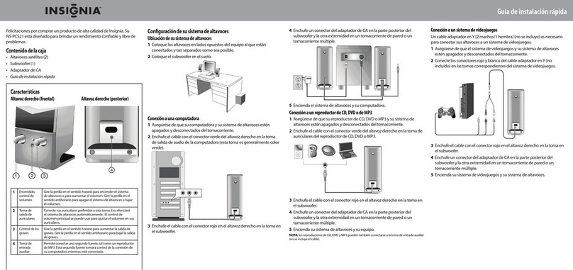 Insignia NS-PCS21 User manual