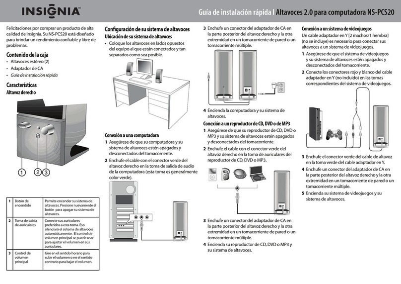 Insignia NS-PCS20 Quick setup guide