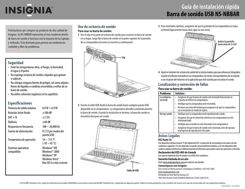 Insignia NS-NBBAR Guía De Instalación Rápida