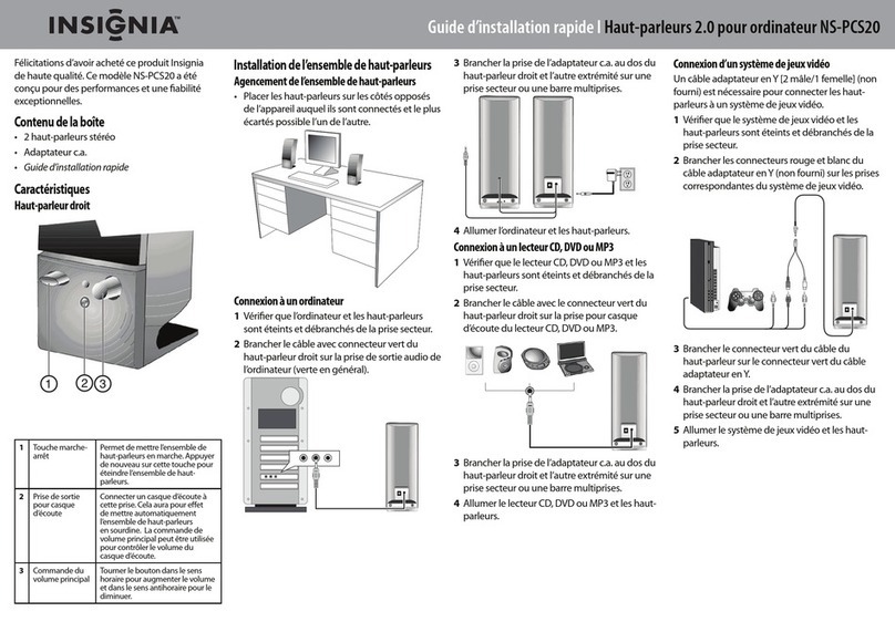 Insignia NS-PCS20 Quick setup guide