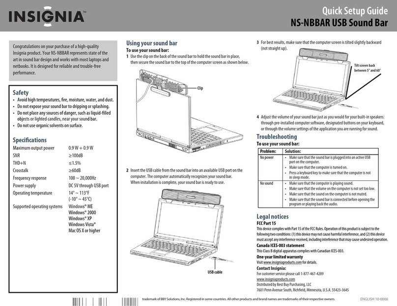 Insignia NS-NBBAR User manual Insignia NS-NBBAR User manual