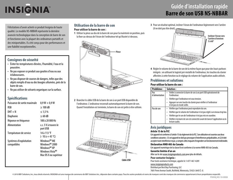 Insignia NS-NBBAR Installation and operation manual Insignia NS-NBBAR Installation and operation manual