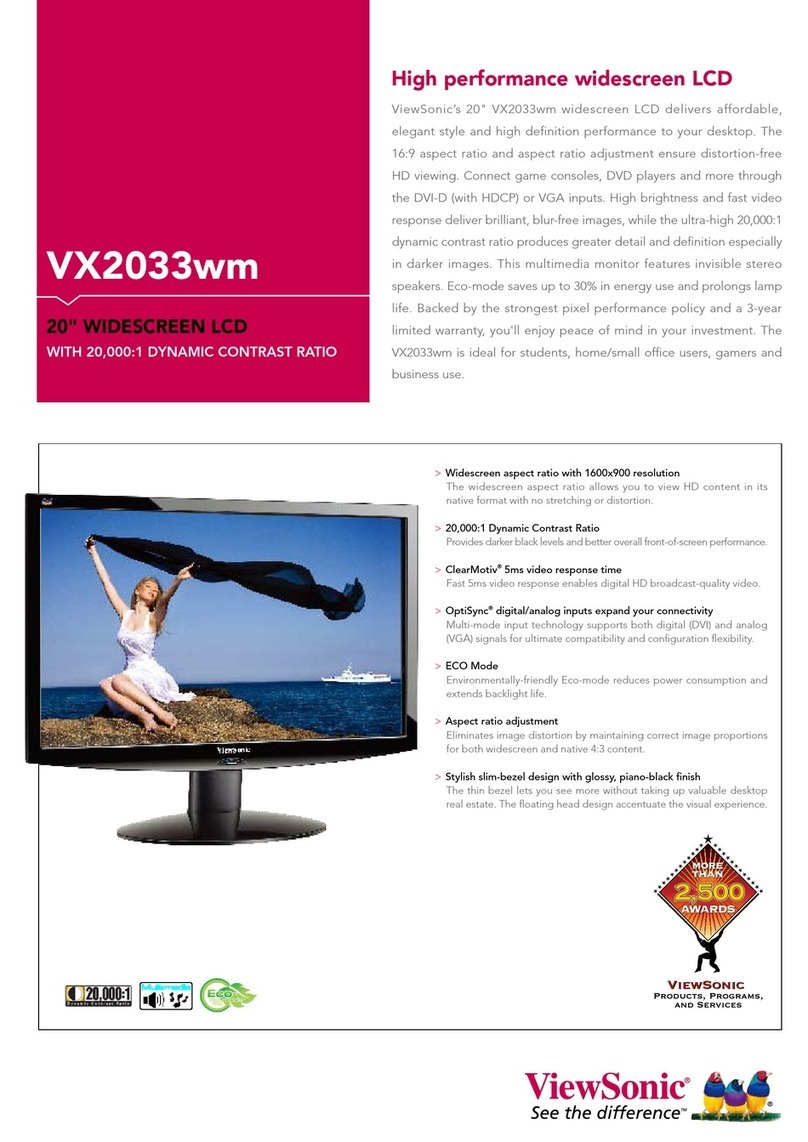 ViewSonic VX2033WM - 20" LCD Monitor User manual