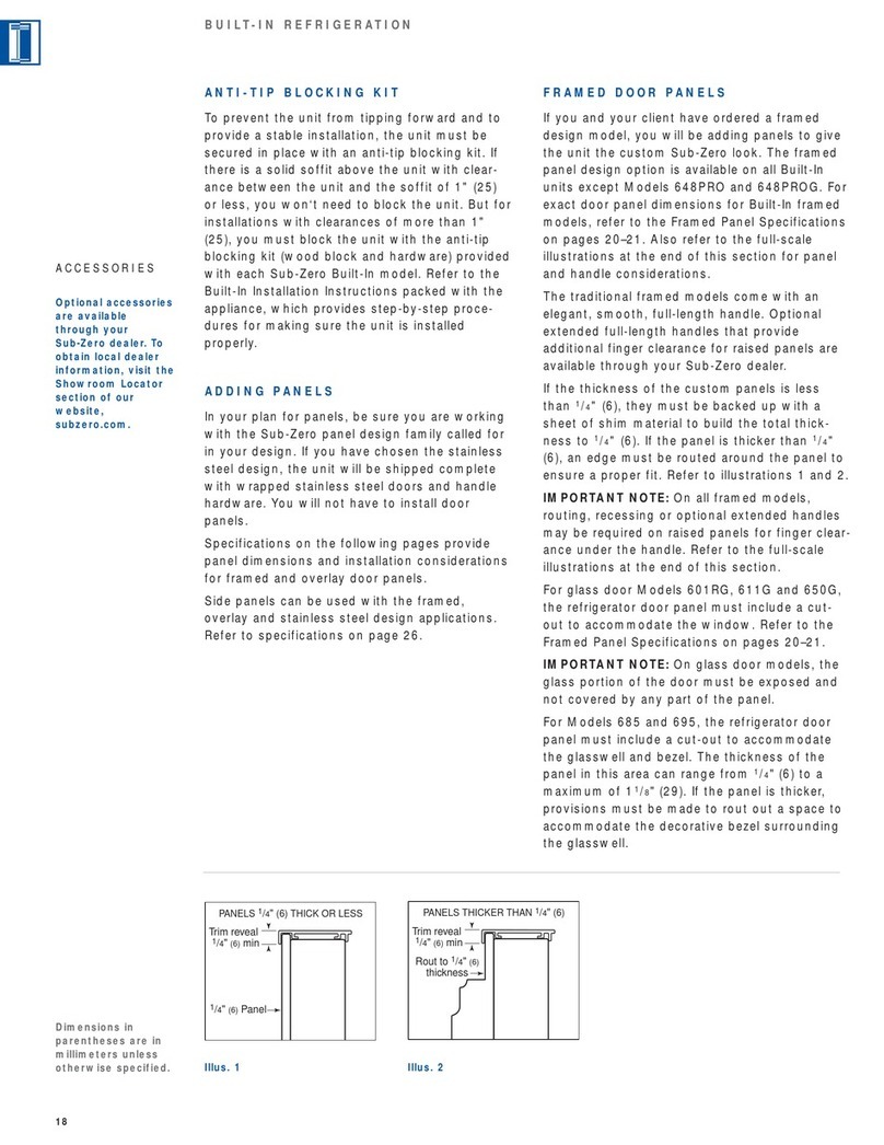 Sub-Zero 601F User manual Sub-Zero 601F User manual