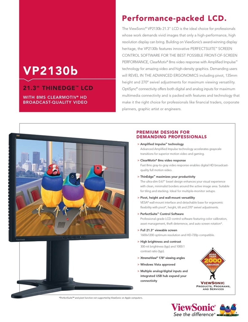 ViewSonic VP2130B - 21.3" LCD Monitor User manual