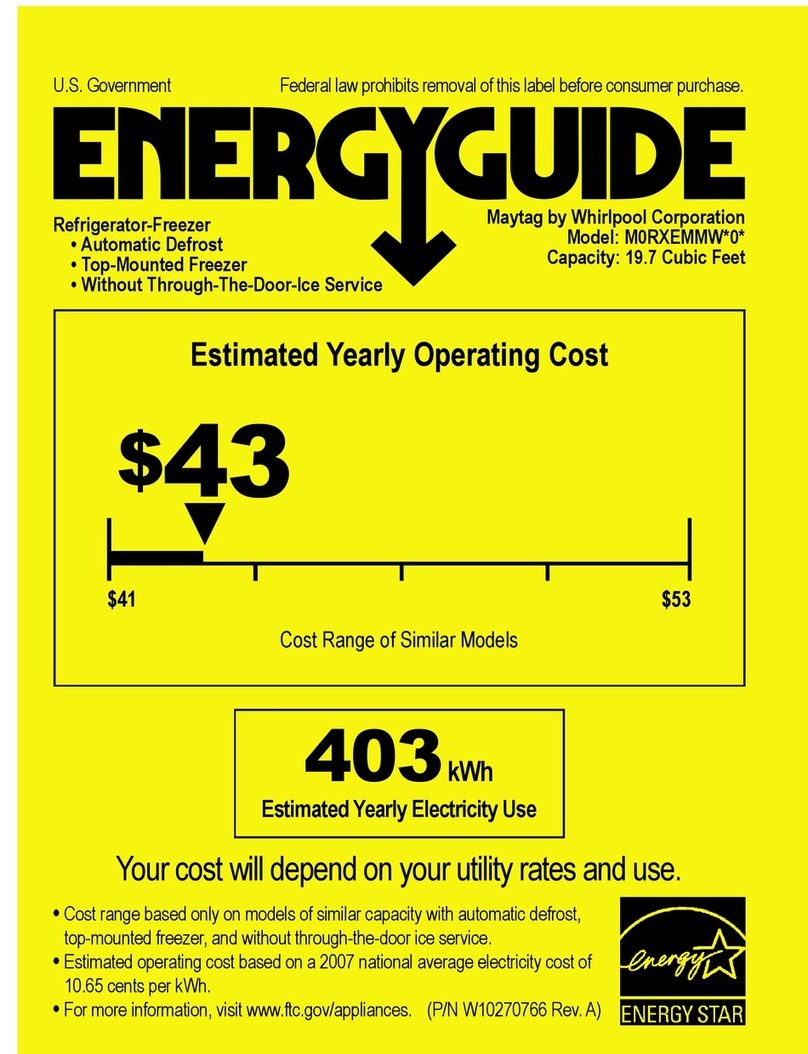 Maytag M0RXEMMWB - 19.7 cu. Ft. Top-Freezer... Energy guide