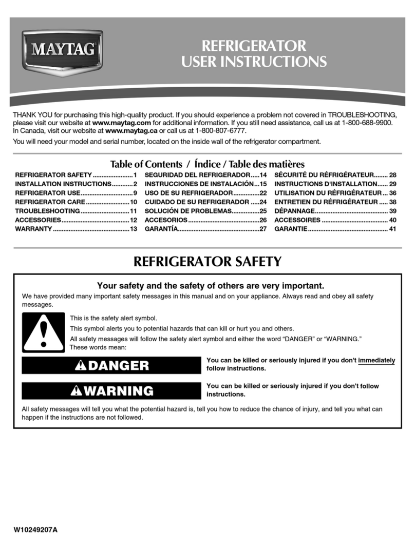 Maytag M0RXEMMWB - 19.7 cu. Ft. Top-Freezer... User instructions