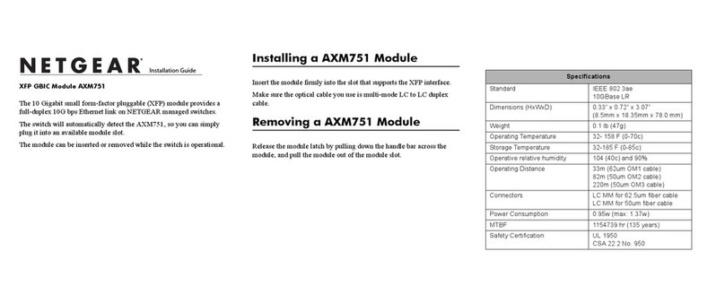 NETGEAR AXM751 - ProSafe XFP Transceiver Module installation guide
