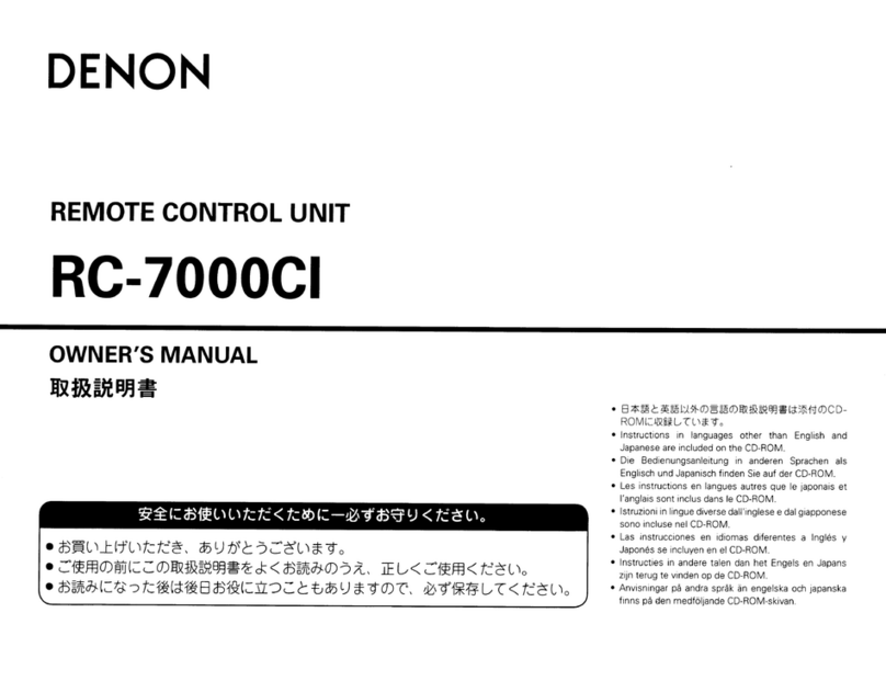 Denon RC-7000CI - Remote Control - Infrared/radio owner's manual