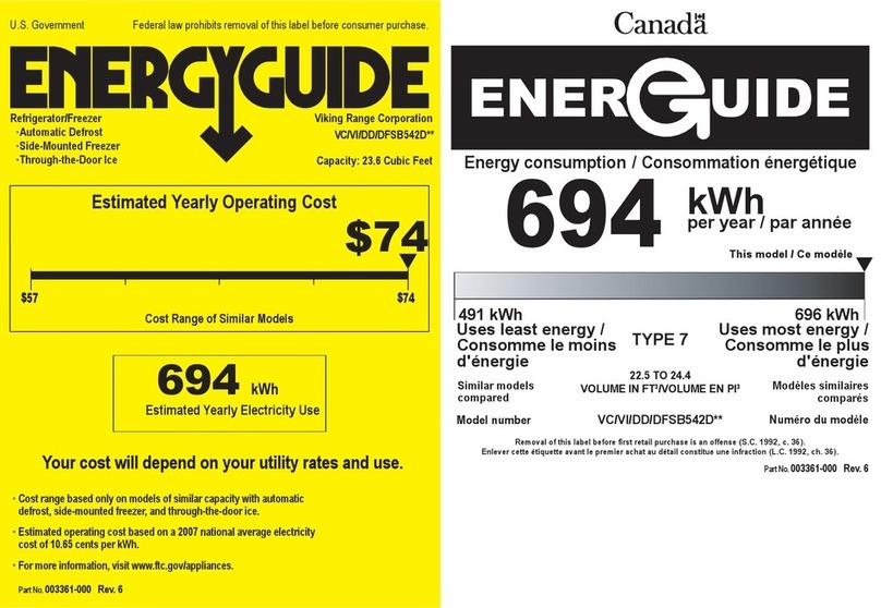 Viking DDSB542DSS Energy guide