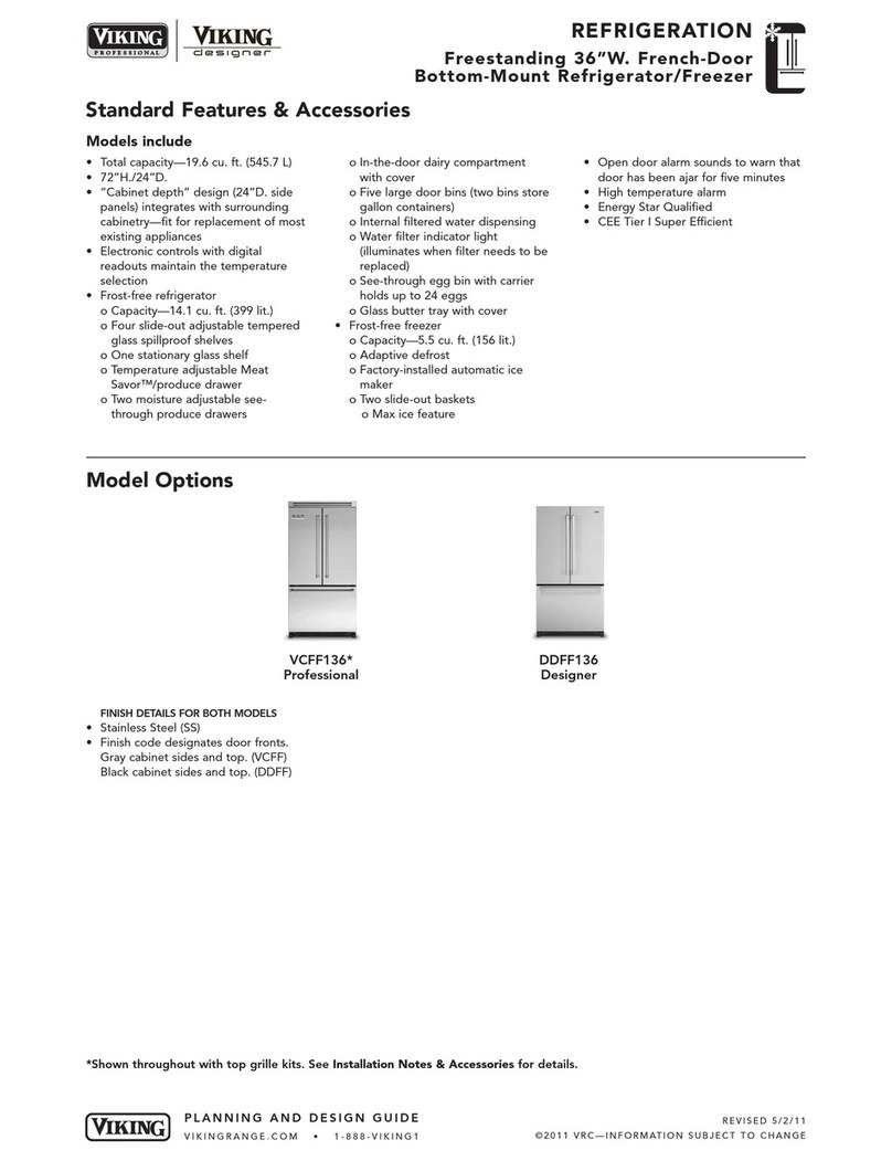 Viking Designer DDFF136SS Specification sheet Viking Designer DDFF136SS Specification sheet