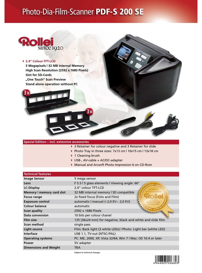 Rollei PDF-S 120 SE User manual Rollei PDF-S 120 SE User manual