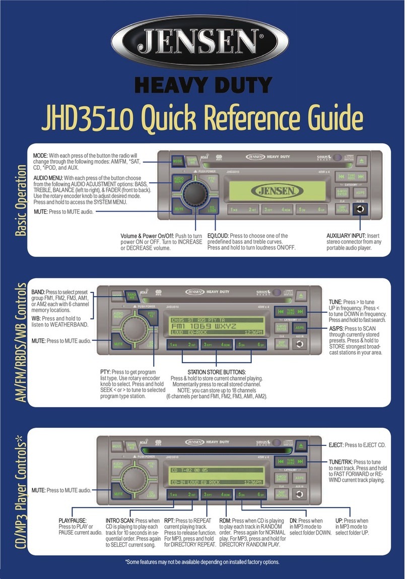 Jensen JHD3510 - Heavy Duty CD Receiver User manual