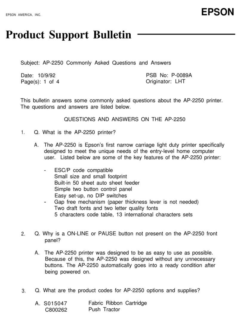 Epson AP-2250 Dimensions
