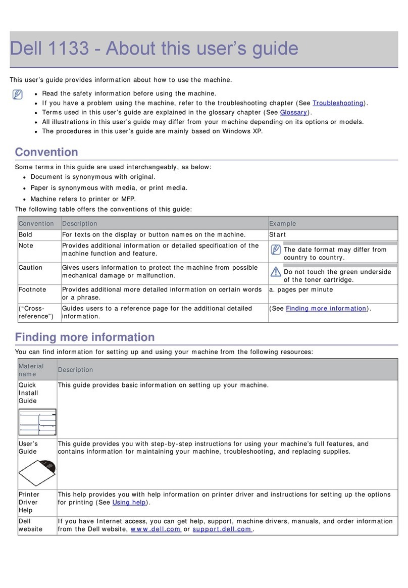 Dell 1133 Mono Laser User manual