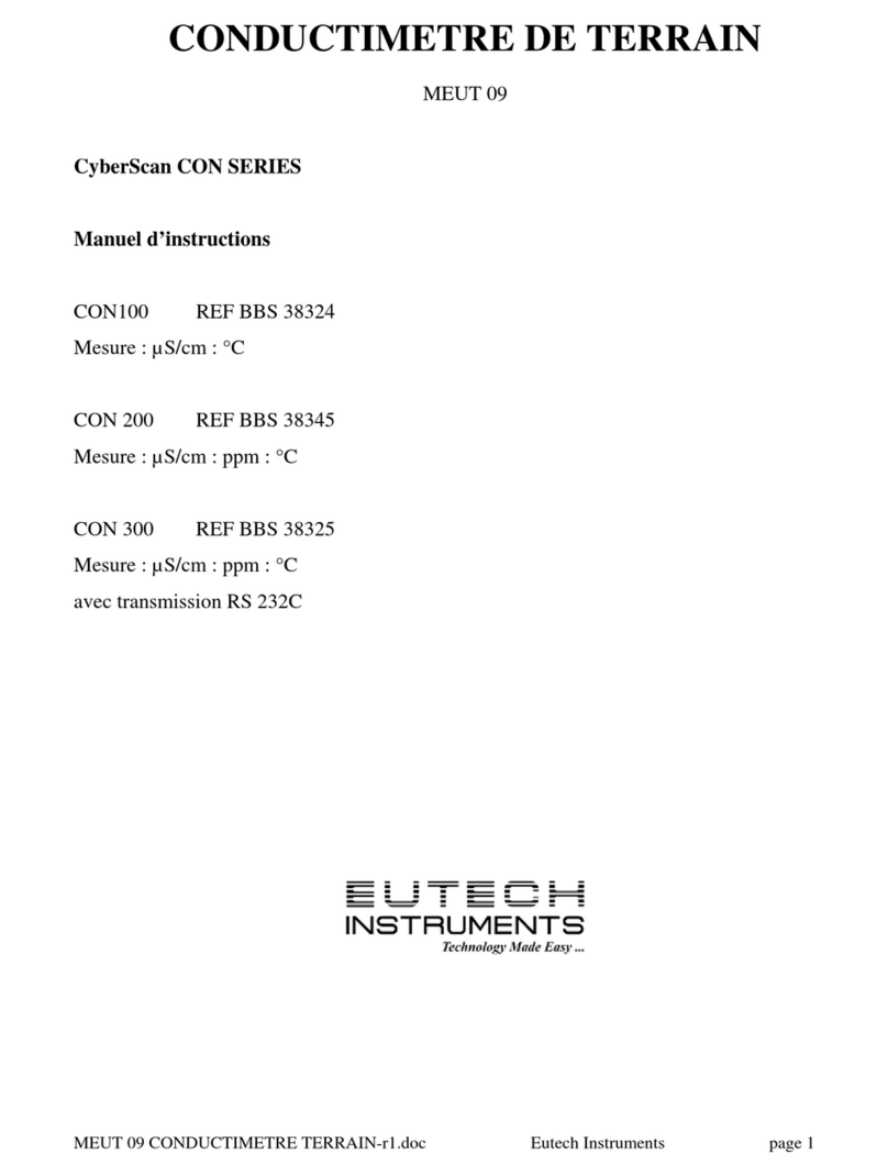 EUTECH INSTRUMENTS CYBERSCAN CON100200300 CONDUCTIVITY PORTABLE... Mounting instructions