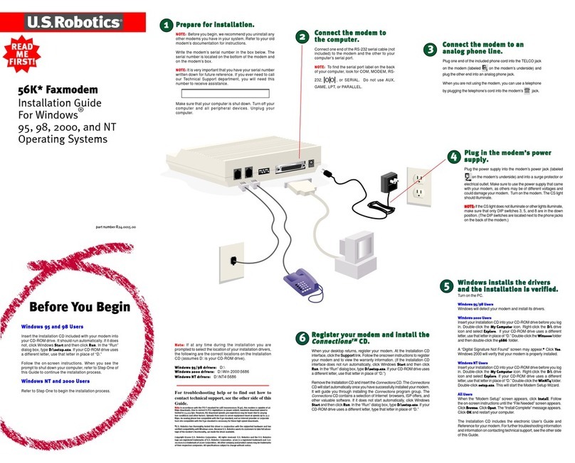 US Robotics 56K SERIAL CONTROLLER FAXMODEM installation guide