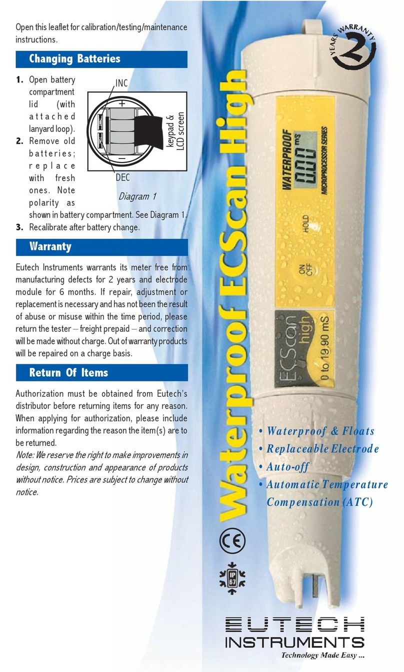 EUTECH INSTRUMENTS HIGHLOW TDS TESTER manual