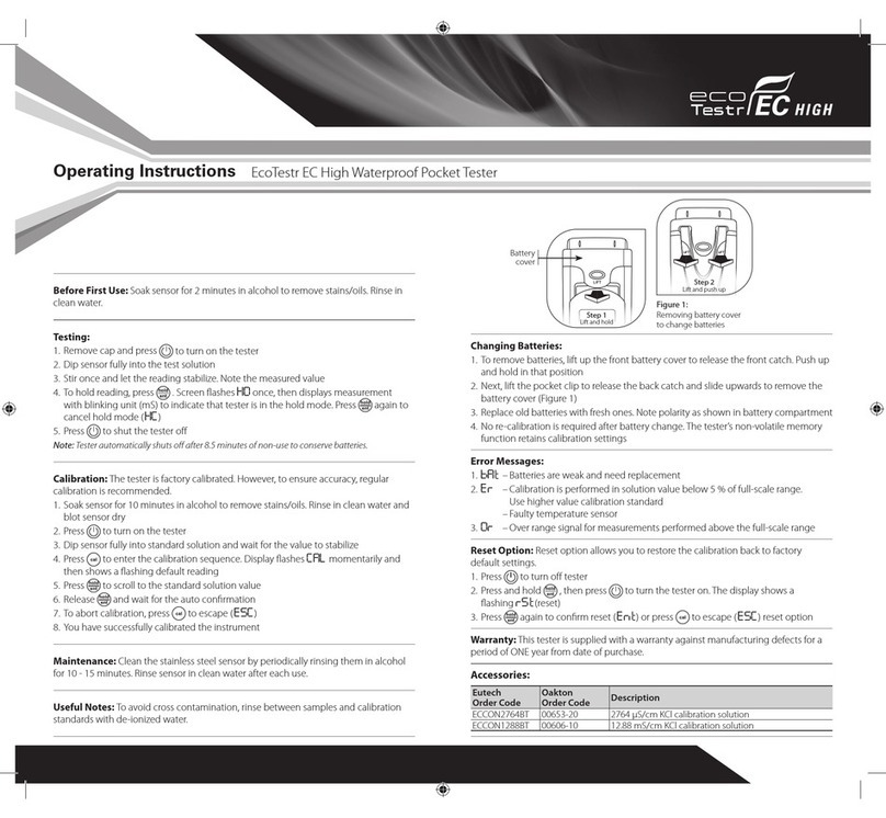 EUTECH INSTRUMENTS ECOTESTR EC HIGH User manual