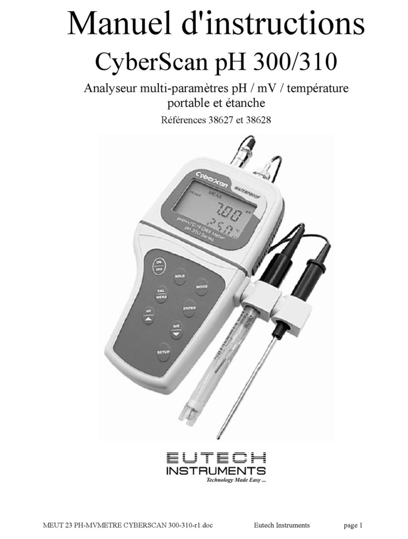 EUTECH INSTRUMENTS CYBERSCAN PH 300310 PORTABLE METER Manuel d'instructions EUTECH INSTRUMENTS CYBERSCAN PH 300310 PORTABLE METER Manuel d'instructions
