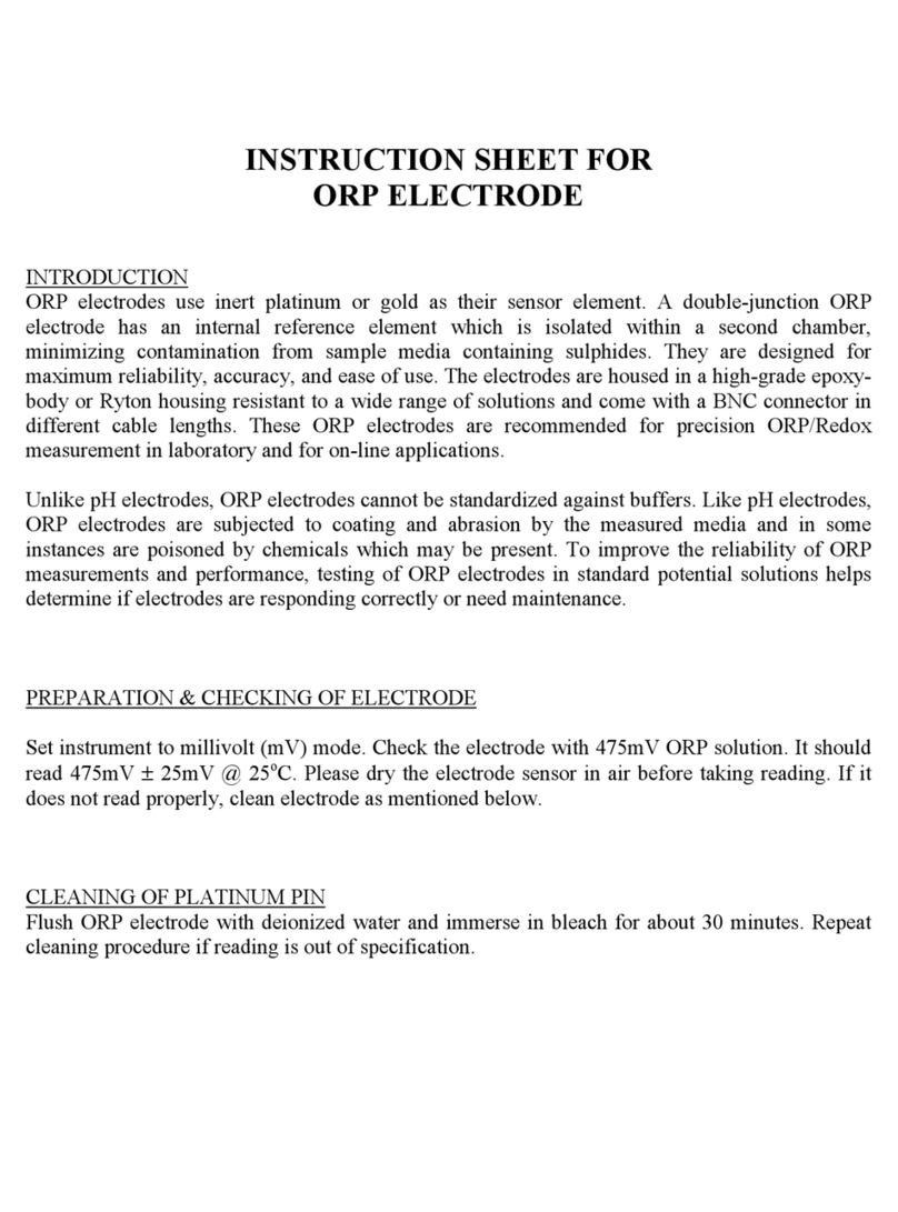EUTECH INSTRUMENTS ORP ELECTRODE User manual