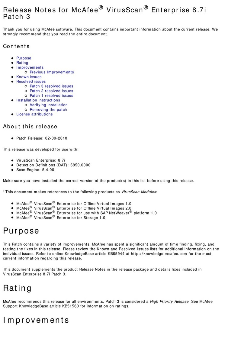 McAfee VIRUSSCAN ENTERPRISE 8.7I PATCH 3 - S... Instruction Manual