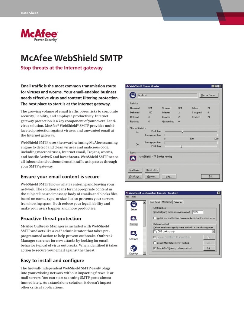 McAfee WEBSHIELD SMTP datasheet