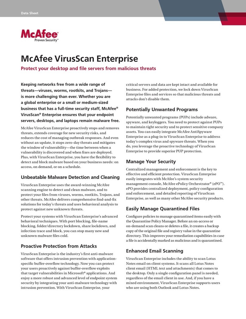 McAfee VIRUSSCAN ENTERPRISE User manual